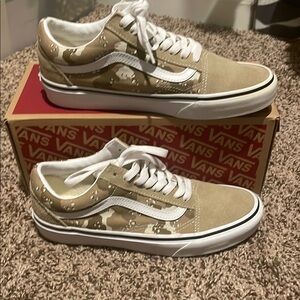 Vans Beige and White Sneakers